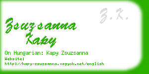 zsuzsanna kapy business card